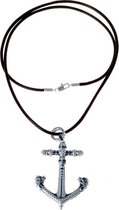 Mendes heren ketting 925 zilver Anchor Skull