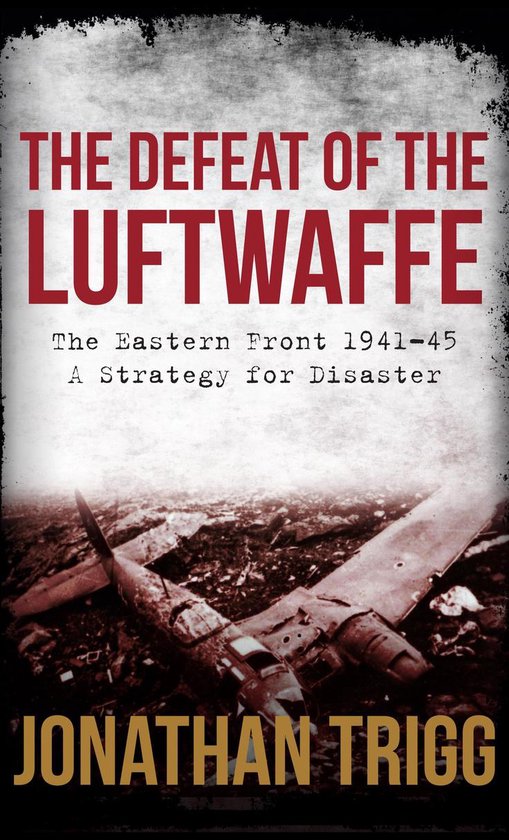 Boekhoes met de titel "The Defeat of the Luftwaffe". Een neergestort vliegtuig op de voorgrond.