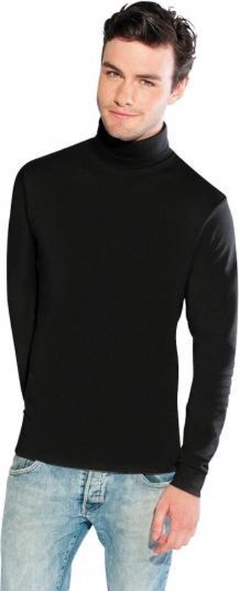 Luxe zwarte col t-shirt voor heren 2XL | bol