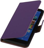 Sony Xperia C4 Hoesje Paars - Book Case Wallet Cover Telefoonhoes