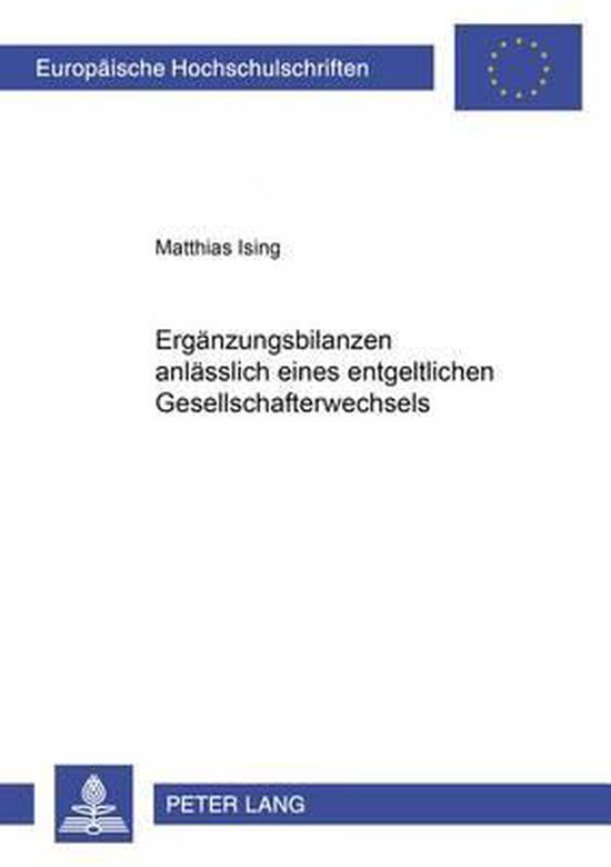 Ergänzungsbilanzen anlässlich eines entgeltlichen Gesellsc ... - cover