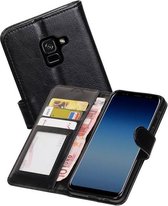 Galaxy A8 2018 Portemonnee hoesje booktype wallet case Zwart