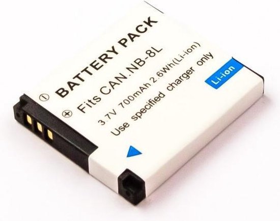 Batteria Li-Ion Ricambio Per Canon NB-8L – 3,7V 700mAh, Alta Capacità Per Fotocamera Digitale