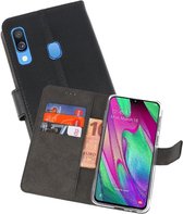 Booktype Telefoonhoesjes - Bookcase Hoesje - Wallet Case -  Geschikt voor Samsung Galaxy A40 - Zwart