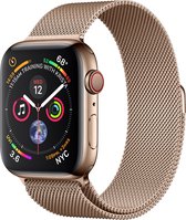 Apple Watch Series 4 GPS + Cellular, 44mm Goudkleurig Kast van Roestvrij staal, Goudkleurig Milanese Loop band