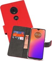 Booktype Telefoonhoesjes - Bookcase Hoesje - Wallet Case -  Geschikt voor Motorola Moto G7 - Rood