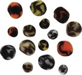 100x stuks knutsel pompons dieren prints - Zelf dieren knutselen maken - Verschillende formaten