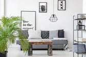 Live in the moment – zwart - woonkamer - slaapkamer – muurdecoratie – Interieur Feelgood poster 21x30 cm