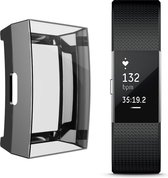 KELERINO. Full cover hoesje voor Fitbit Charge 2 - Siliconen - Zwart