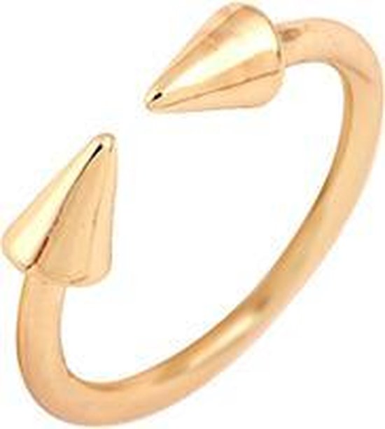 24/7 Jewelry Collection Dubbele Pijl Ring Verstelbaar - Verstelbare Ring - Goudkleurig - Amodi