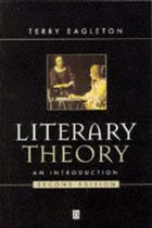 Boek "Literary Theory: An Introduction" door Terry Eagleton, met een schilderij van twee personen aan een tafel.