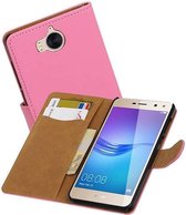 Bookstyle Wallet Case Hoesjes voor Huawei Y5 / Y6 2017 Roze