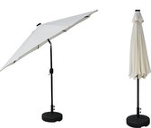 Hortensus solar tuinparasol met LED verlichting crème- zonneparasol- terrasparasol- parasollamp - parasolverlichting - 270 cm - zonnepaneel - waterdicht
