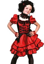 Verkleedpak saloon girl jurk rood meisje French Can Can Rosalie 116 - Carnavalskleding