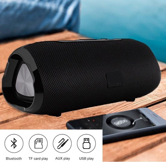 Draagbare wireless speaker draadloos luidspreker box. Oplaadbaar 6 uur  speeltijd. Zwart | bol.com