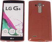 LG G4 Ultra Thin Matte Soft Back Skin case Transparant Rood Roze Red Pink