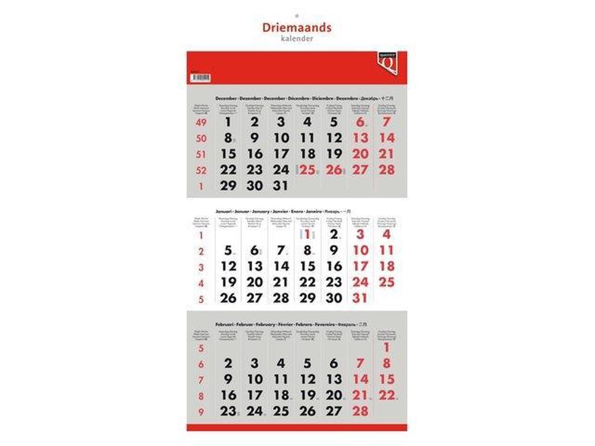 aanvaarden Rusteloos Aan de overkant 3-Maandskalender 2023 Quantore | bol.com