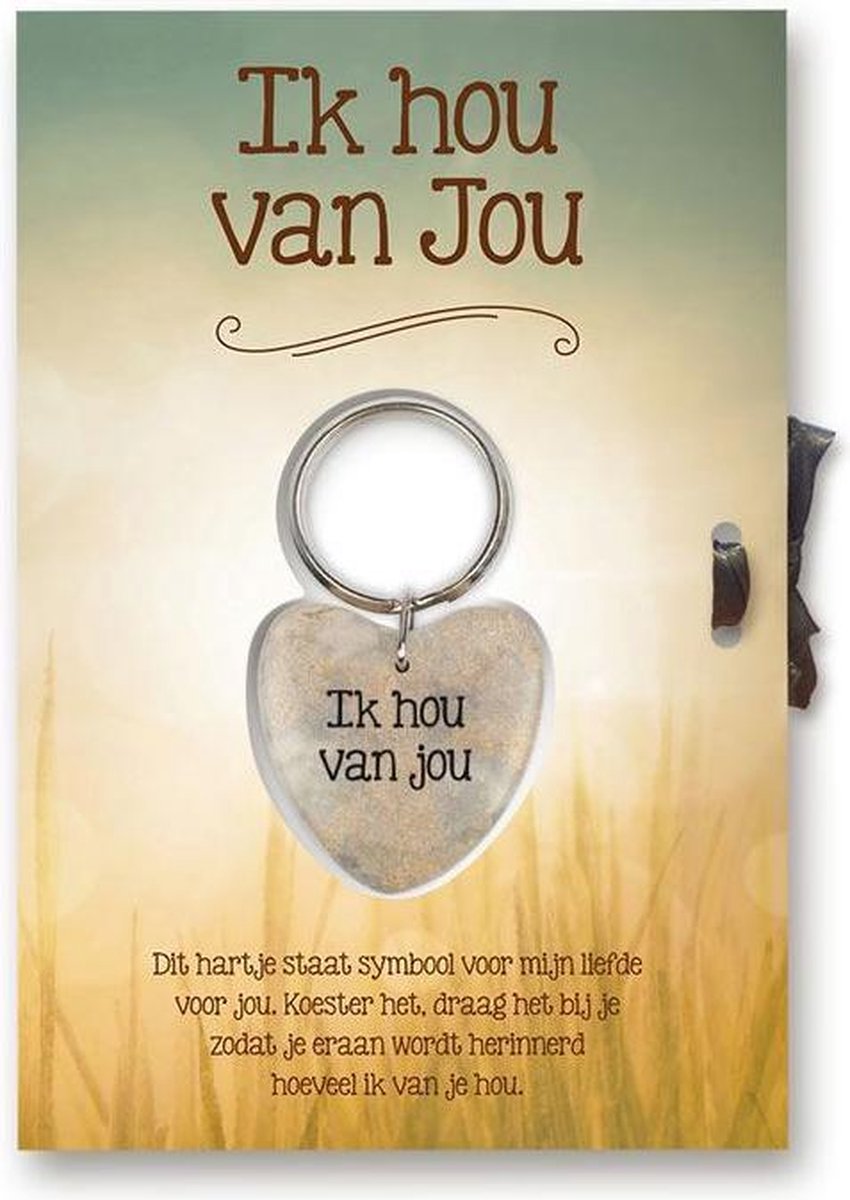 Gelukshart Sleutelhanger Giftcard Ik hou van jou