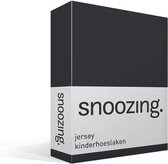 Snoozing Katoen - Kinderhoeslaken - Ledikant - 60x120 cm - Antraciet