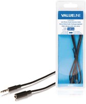 Valueline VLAB22050B10 Jack Stereo Audio Verlengkabel 3,5 mm Mannelijk - 3,5 mm Vrouwelijk 1,00 M Zwart