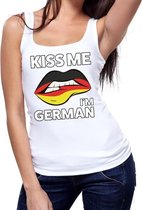 Kiss me I am German tanktop / mouwloos shirt wit dames L