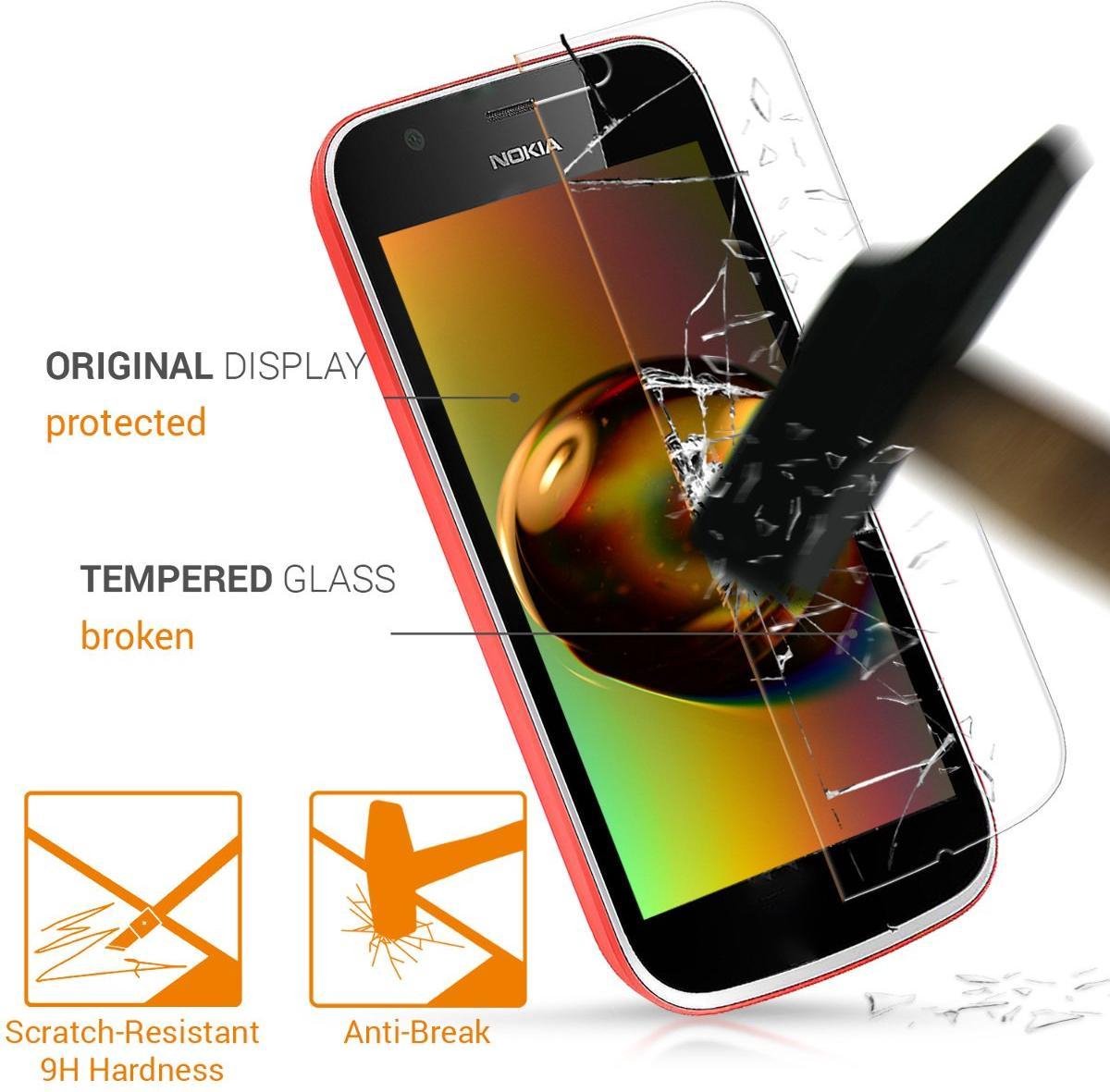 2 Pack - Nokia 1 Beschermglas Screen Protector / Glazen Tempered Glass