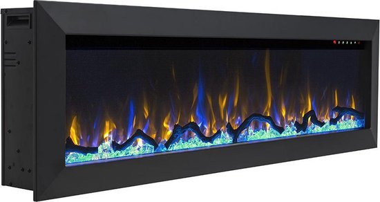 Design4AlleZ Elektrische inbouw sfeerhaard 128x45,5x18,5 cm - Zwart Staal