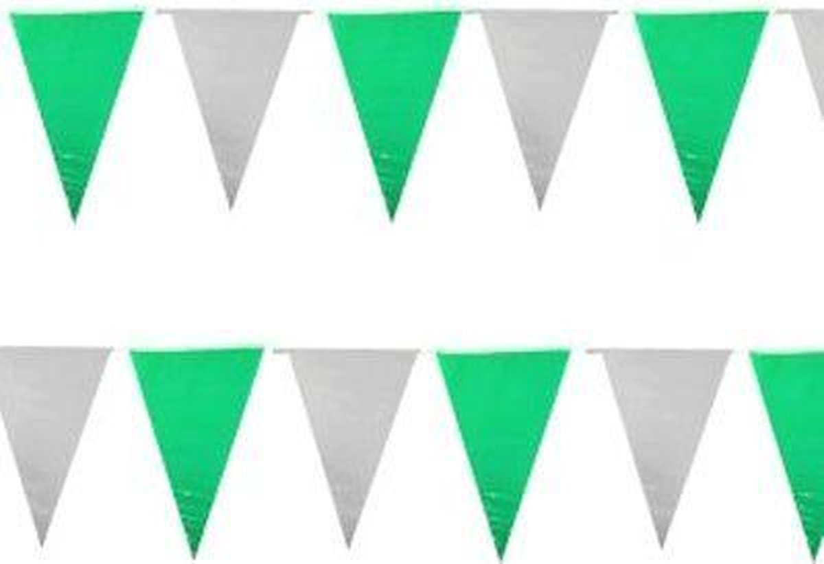 vriendschap intelligentie financieel Plastic vlaggenlijn groen/wit 10 meter | bol.com