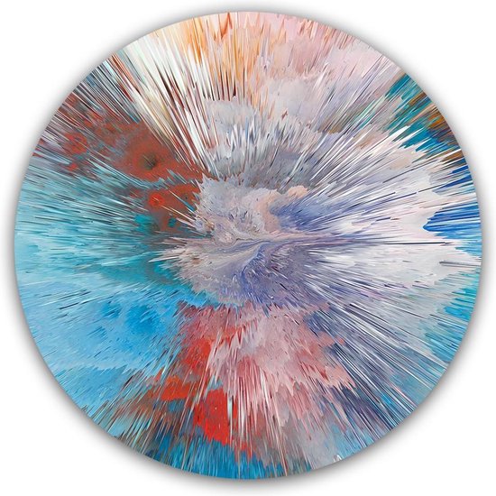 Abstract rond schilderij - Verfexplosie 80cm | bol.com
