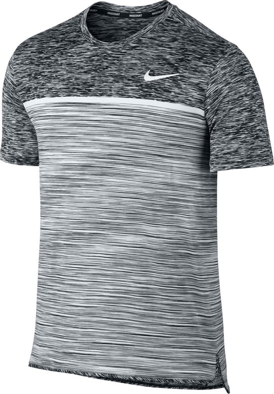 Nike Court Dry Challenger Tennis Sportshirt - Maat L - Mannen -  zwart/grijs/wit | bol.com