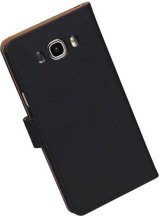 Effen Bookstyle Hoes Geschikt voor Samsung Galaxy J7 (2016) J710F Zwart