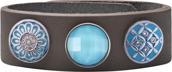 Quiges - Dames Click Button Drukknoop 18mm Blauw - EBCM199