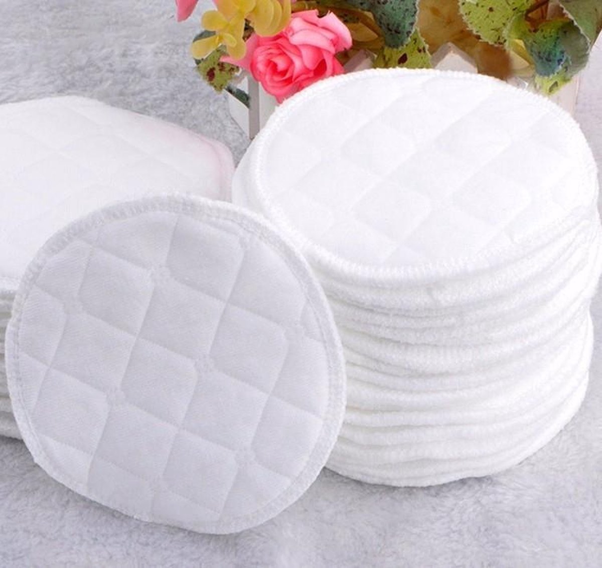 Herbruikbare Bamboe Borstkussentjes - Set van 10 Wasbare Pads met Was