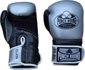 Punch Round Bokshandschoenen Combat Sports Zilver Zwart 6 OZ Bokshandschoenen