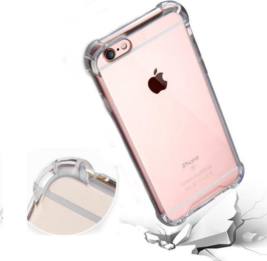 Transparant hoesje met versterkte hoeken voor een iPhone 6S/7/8/SE in roségoud.