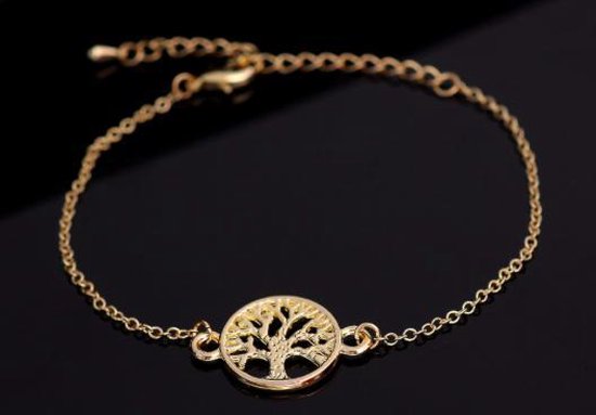 Tree of life goudkleurige armband - levensboom armband | bol.com