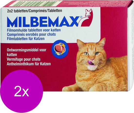 Elanco Milbemax Kat 2 Tot 12kg - Anti wormenmiddel - 2 x Rund 4 tab 2 Tot  12 Kg | bol.com