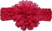 Jessidress Hoofdband Baby Haarband van katoen met bloem - Fushia