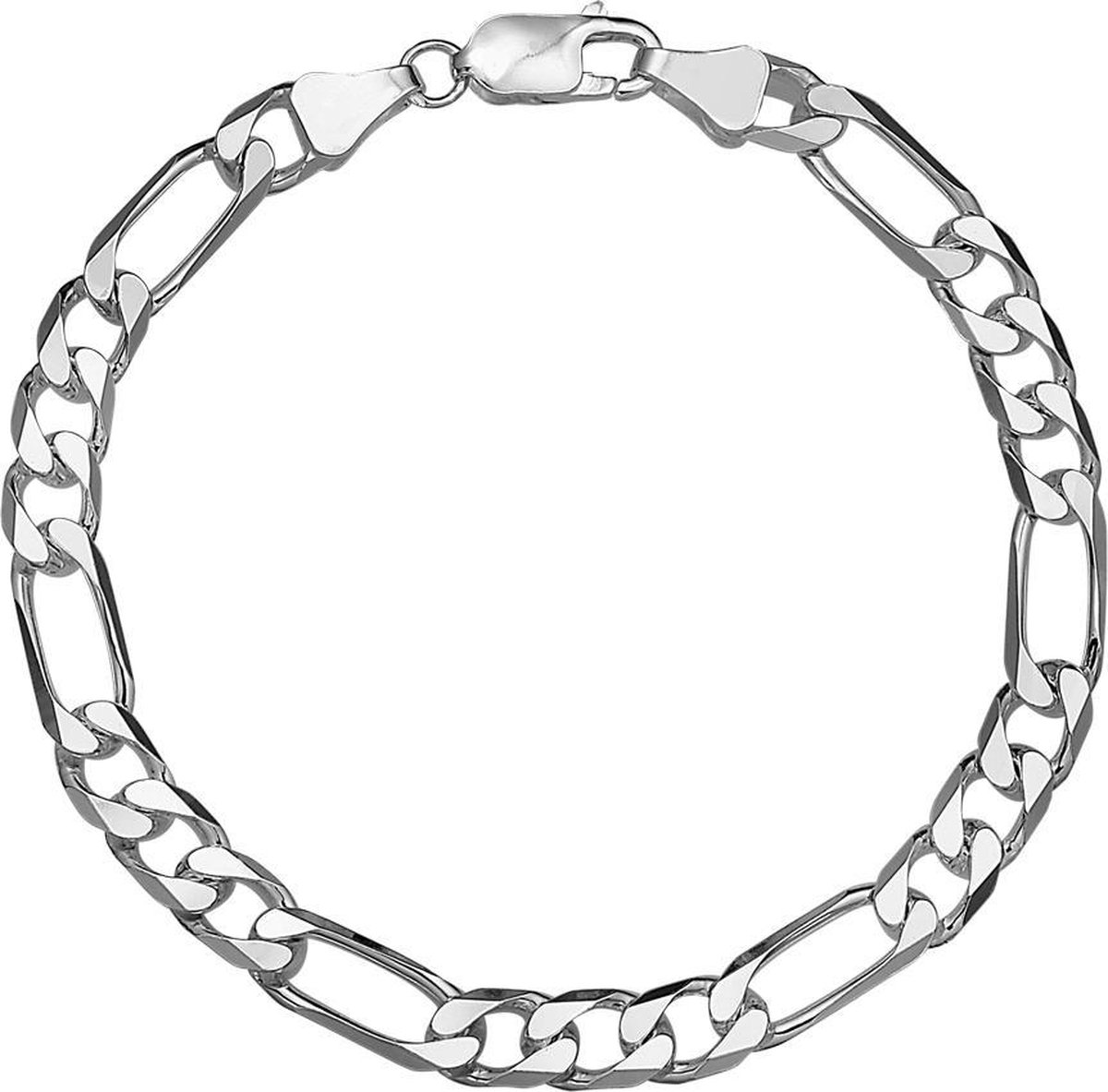 The Jewelry Collection For Men Armband Figaro 6 mm - Zilver