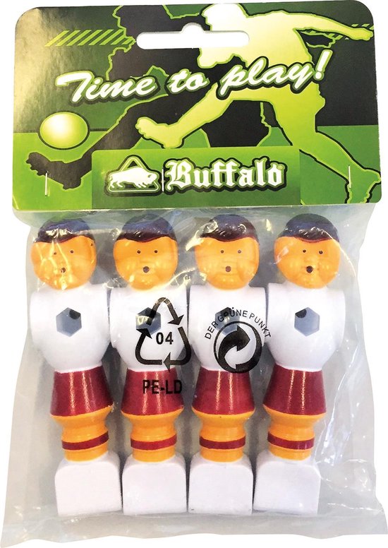 Afbeelding van het spel Buffalo tafelvoetbal pop 13 mm rood/wit 4 stuks