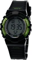 Q&Q M138J001 digitaal horloge 36 mm 100 meter zwart/ groen