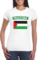 T-shirt met Palestijnse vlag wit dames XS