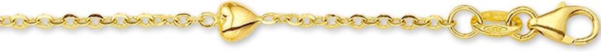 The Kids Jewelry Collection Armband Hart 4,5 mm 9 - 11 cm - Goud