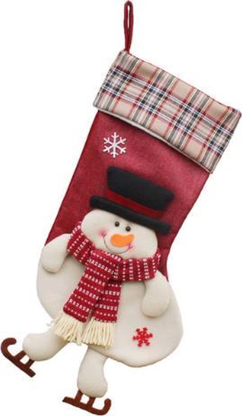 JAP Kerstmis sokken decoratie - Muur openhaard sok - Kerstdecoratie binnen  - Sneeuwpop | bol.com