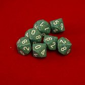 10 Tienzijdige Dobbelsteen Speckled Sea 16mm Set van 10 Stuks