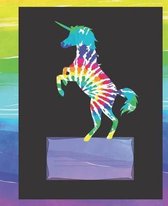 Tie Dyed Unicorn Composition Wide-ruled blank line School Notebook