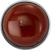 Quiges - Dames Click Button Drukknoop 18mm Natuursteen Donkerrood - EBCM212
