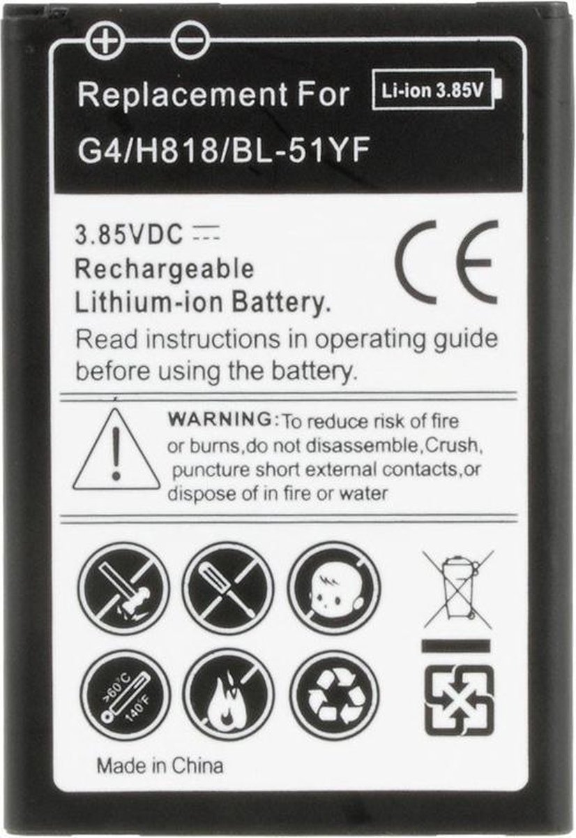 Knaldeals.com LG G4 batterij - vervangt originele accu - 3500mAh | bol.com