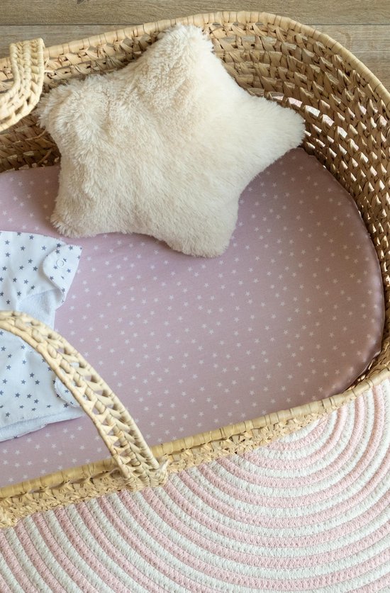 BIOLOGISCH KATOENEN hoeslaken - Wieg/kinderwagen Roze 50x83cm | bol.com