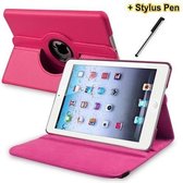 geschikt voor iPad Mini / Mini 2 roze 360 draai case hoes map + stylus
